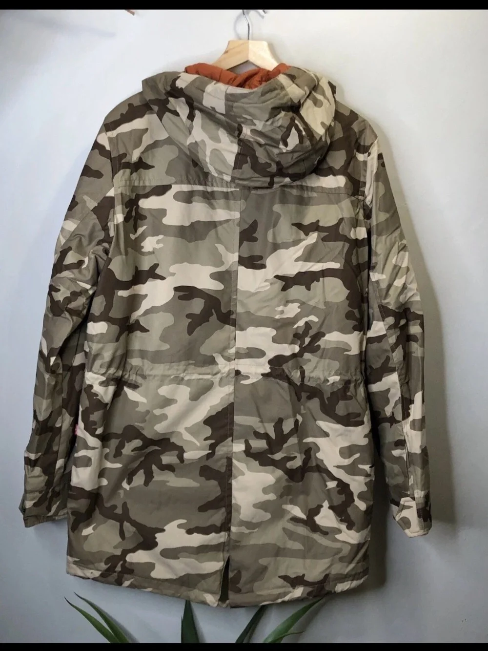 Levi's Men's Camo Hooded Parka Jacket - Beige/Olive Size M